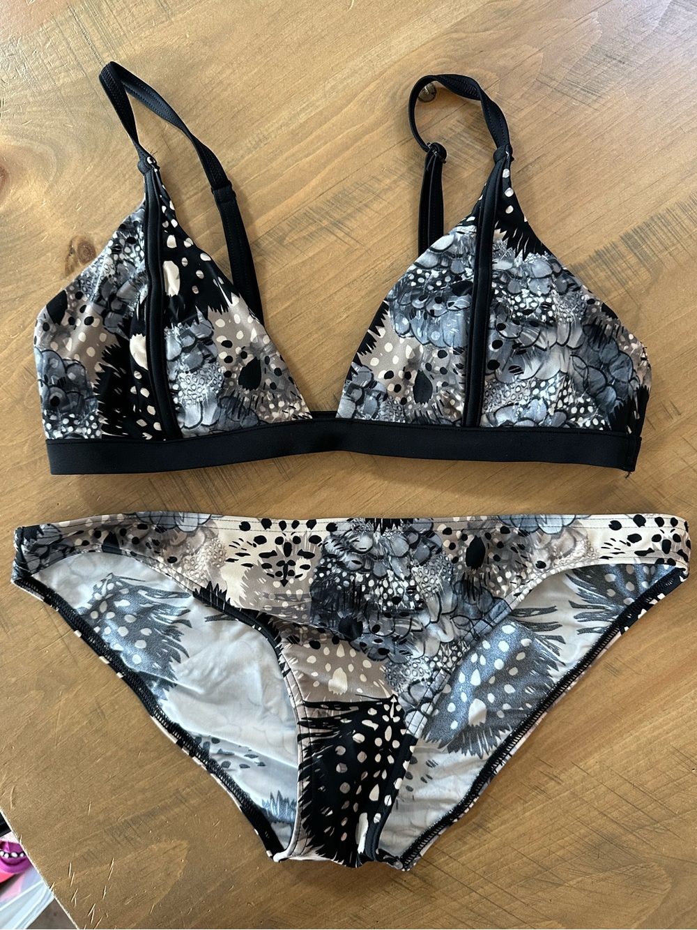 Women’s Floral Black & Blue Bikini Set